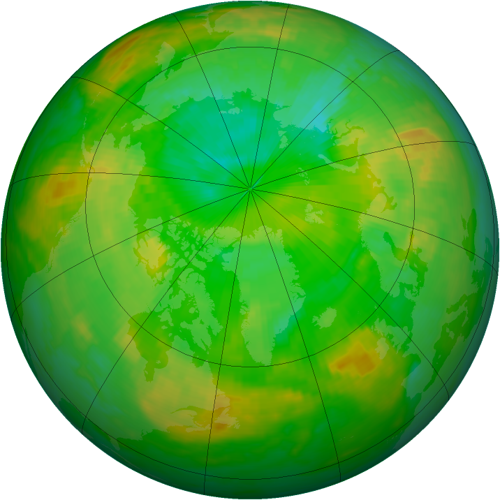 Arctic ozone map for 11 July 1991